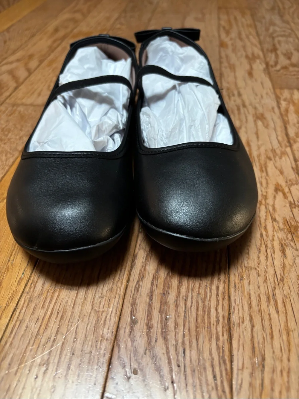 NEW Wonder Nation Girls Size 4 Black Mary Jane Flats Memory Foam Insoles